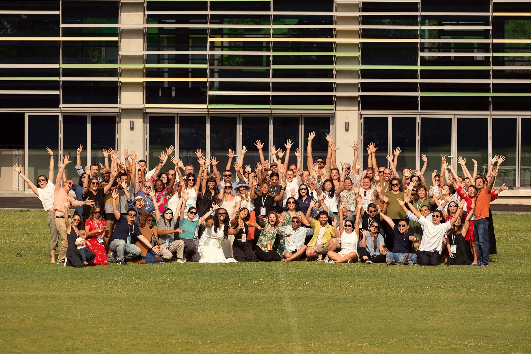 The Impact Hub community gathered for a group photograph